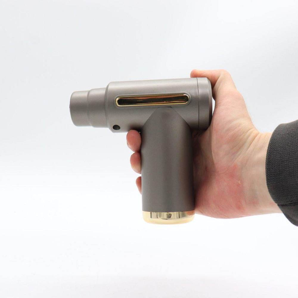 Перкуссионный массажер с 4 насадками Gun Massager, Серый / Ручной массажер / Массажер для тела Киев - изображение 5