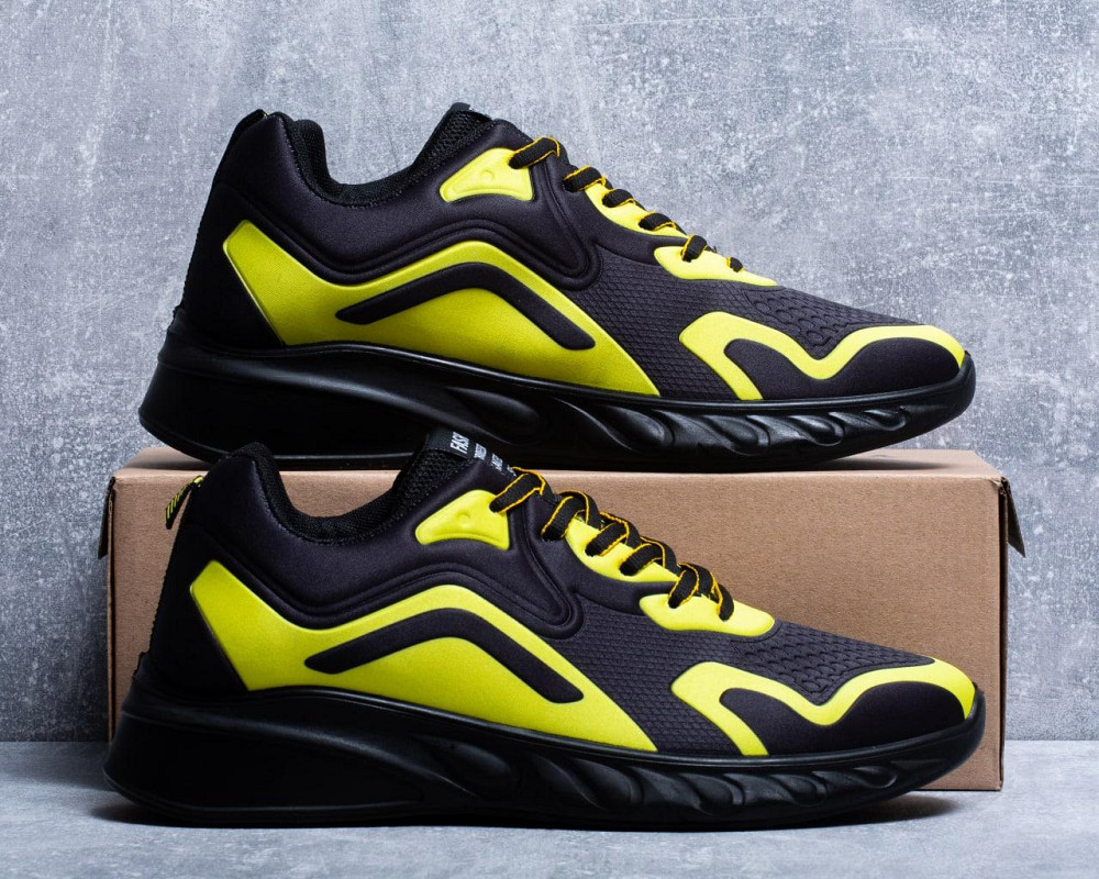 Кросівки Чоловічі Чорні Тканинні Boost Пінка Жовті (розміри: 44) Дніпро - фото 3