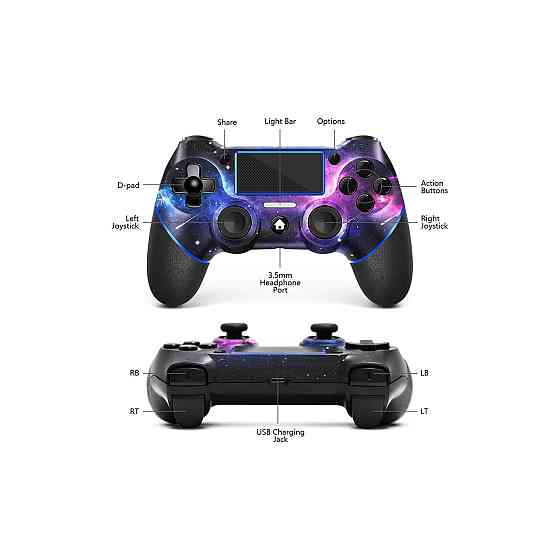 Геймпад контролер джойстик AceGamer Purple Galaxy V2 фіолетовий бездротовий для PS4 PS4 Pro PS4 Slim Windows Turbo 3.5 мм USB-C Київ