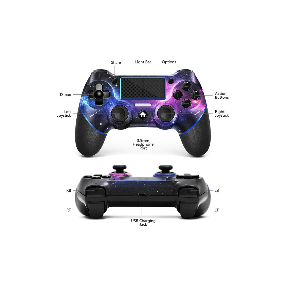 Геймпад контролер джойстик AceGamer Purple Galaxy V2 фіолетовий бездротовий для PS4 PS4 Pro PS4 Slim Windows Turbo 3.5 мм USB-C Київ - фото 6