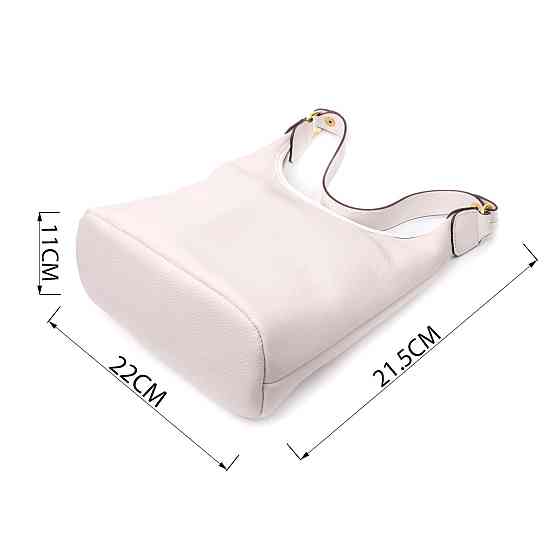 Зручна жіноча сумка на плече з натуральної шкіри Vintage 22628 Біла Київ