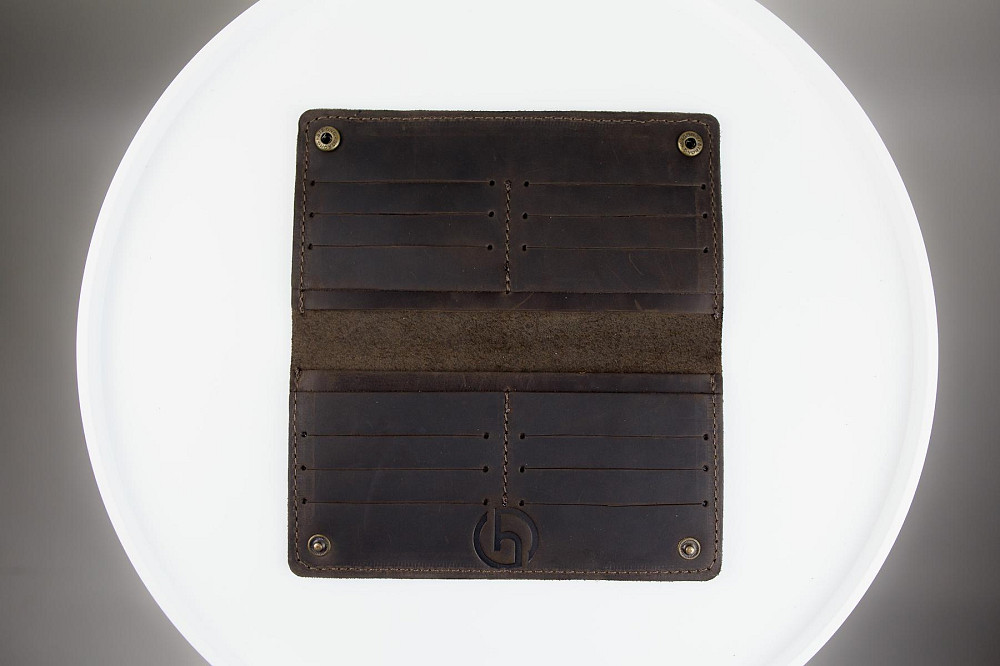 Чоловіче портмоне Skill із натуральної шкіри Crazy Horse тиснення крокодил SH106 (Темно-коричневий) Суми - фото 4