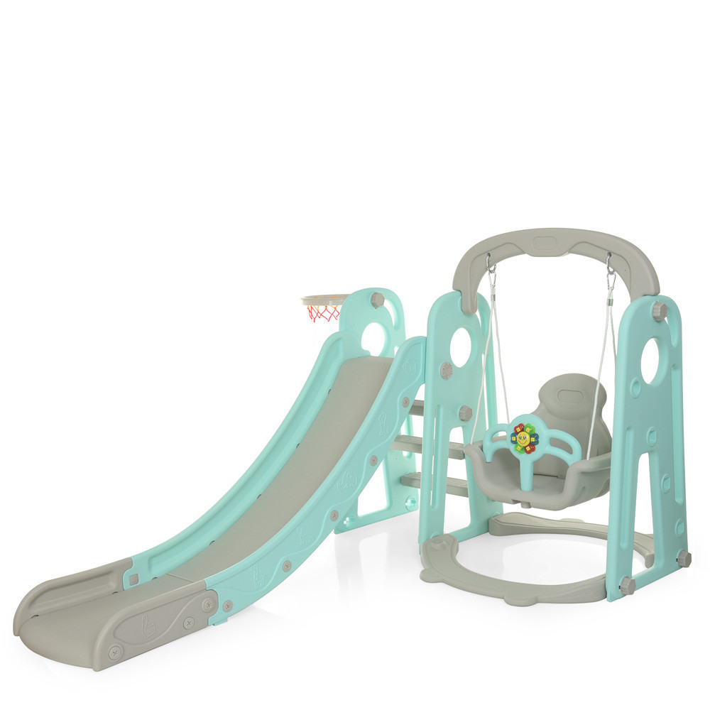 Дитячий ігровий комплекс Bambi 3в1 гірка гойдалка баскетбол (YG2020-1-4) для дітей Київ - фото 1