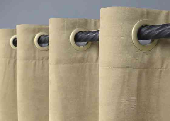 Комплект штор на люверсах VR-Textil Микровелюр Petek YL № 1801ш 150х270 см 2 шт Кремовый (37-0267) Киев