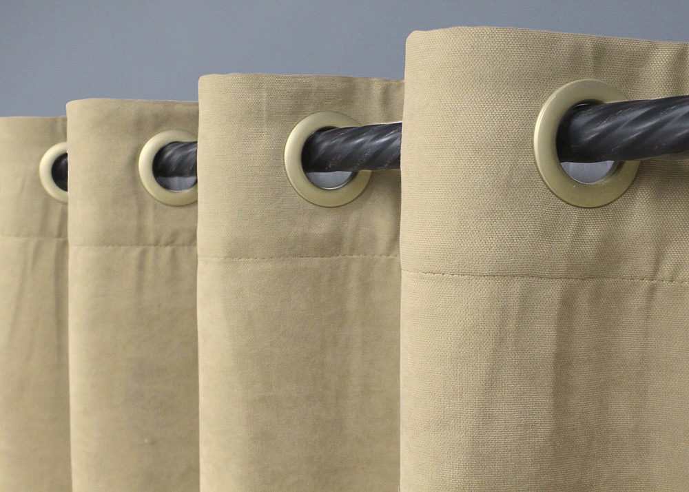 Комплект штор на люверсах VR-Textil Микровелюр Petek YL № 1801ш 150х270 см 2 шт Кремовый (37-0267) Киев - изображение 6