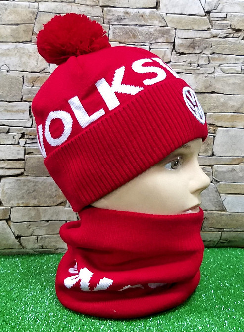 Комплект шапка + баф WOLKSWAGEN Pom Pom Fleece Київ - фото 3