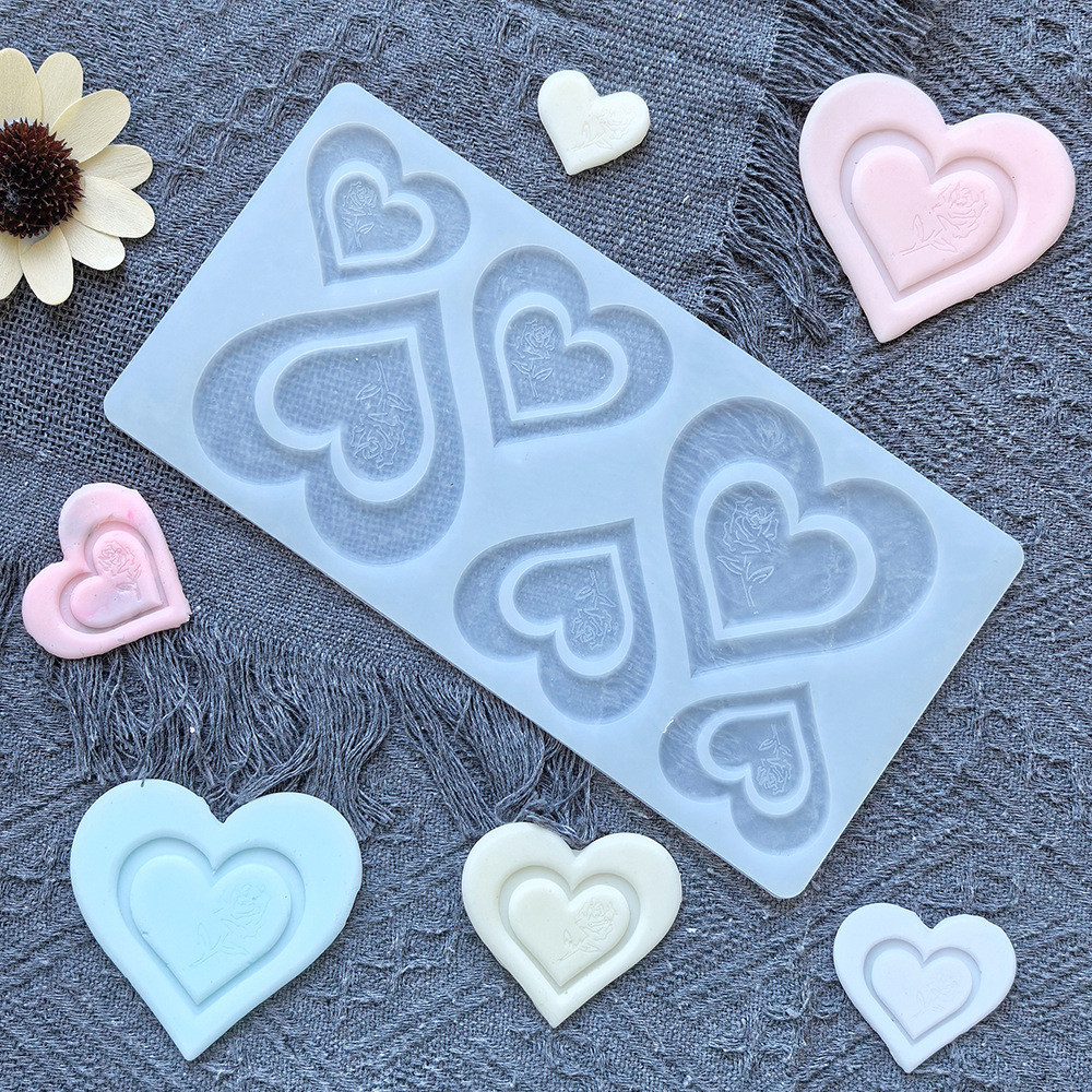 Молд силиконовый Сердечка 230 на 115 мм серый Киев - изображение 1