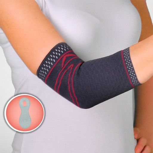 Бандаж на лікоть трикотажний з силіконовими подушечками Orthopoint REF-710 двосторонній налокітник Розмір L Кам'янець-Подільський - фото 1