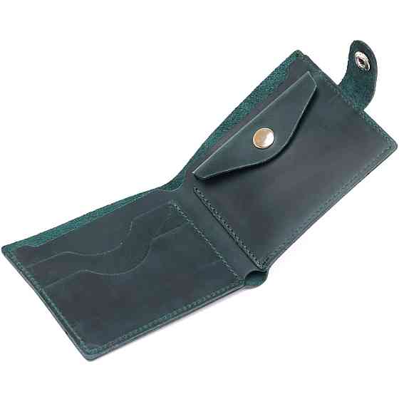 Винтажное кожаное портмоне Shvigel 16435 Зеленый Киев