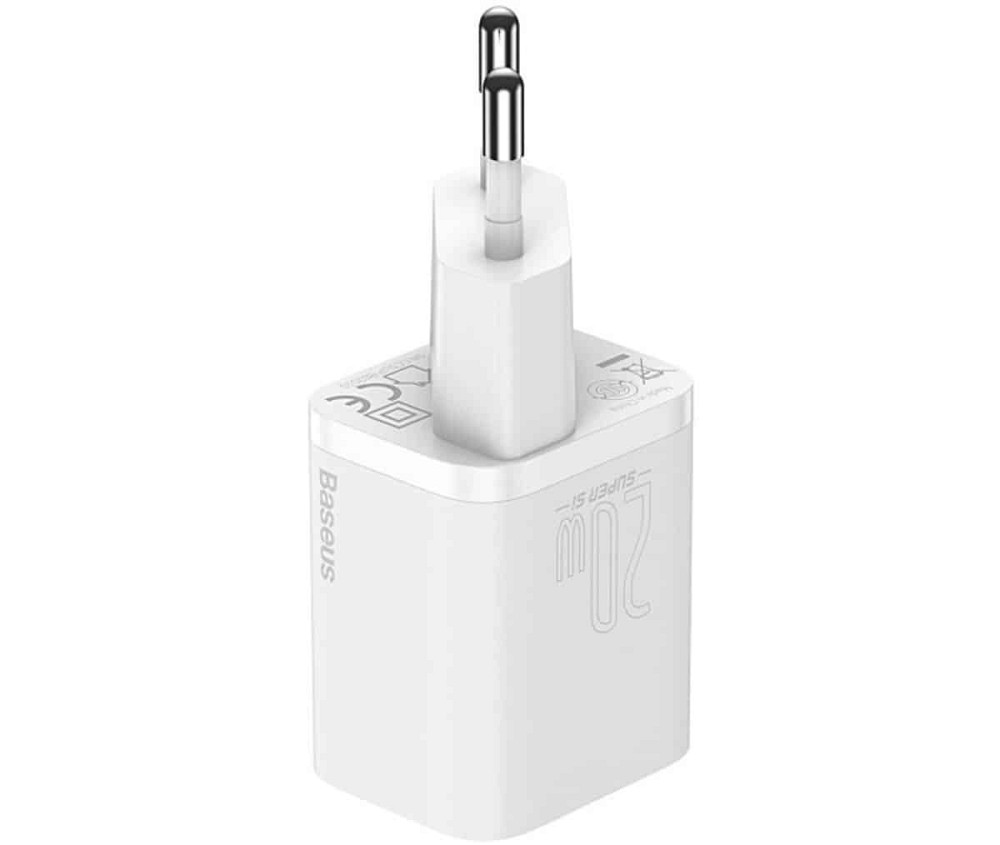 Мережевий зарядний пристрій Baseus Super Si Quick Charger 1C 20W EU White Київ - фото 3
