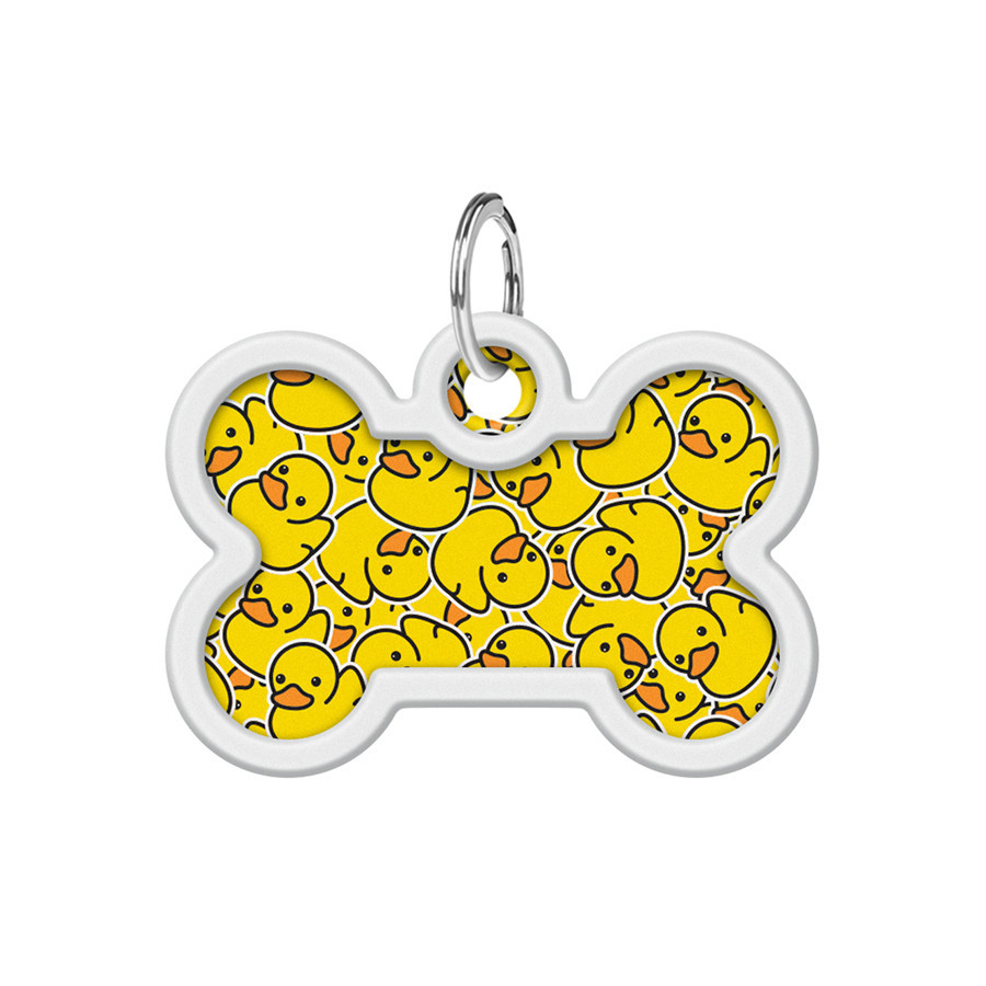 Адресник для собак і котів металевий WAUDOG Smart ID з QR-паспортом, малюнок "Каточки", кістка, Д 40 мм, Ш Вінниця - фото 2