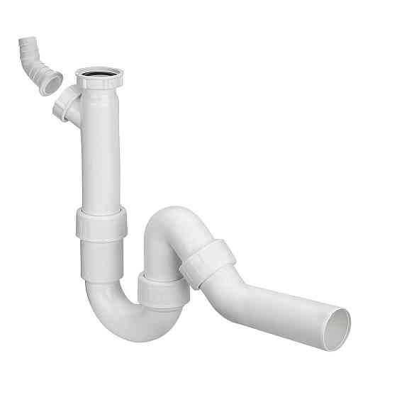 Сифон для раковини VIEGA 1 1/2″х40 з відводом, 45° пластик білий трубний б/г 101800 Луцьк