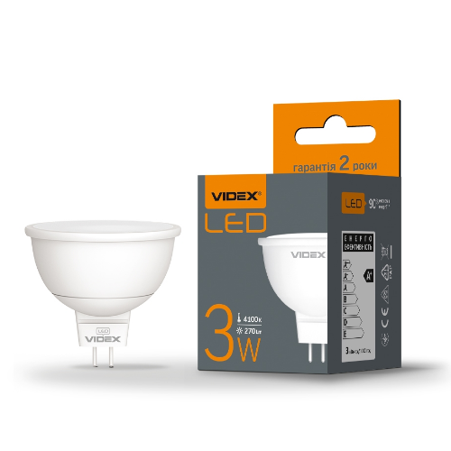 Лампа MR16e 3W GU5.3 4000К 220V LED Videx Житомир
