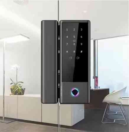 Розумний біометричний замок на скляні двері SEVEN LOCK SL-7776BF black Київ