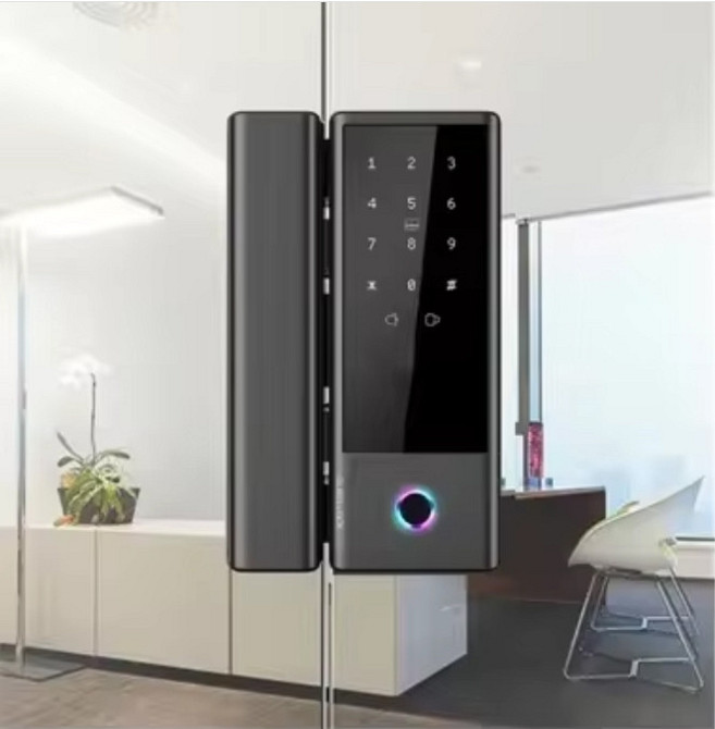 Умный биометрический замок на стеклянные двери SEVEN LOCK SL-7776BF black Киев - изображение 5
