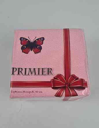 Одноразовая Cалфетка 50лист Премьер 2-ух слойные  розовая 33х33 (1 пачка) Харьков