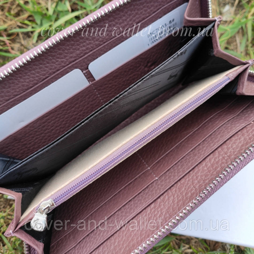 Жіночий шкіряний гаманець на блискавці світло рожевий Marco Coverna MC 7003 Київ - фото 6