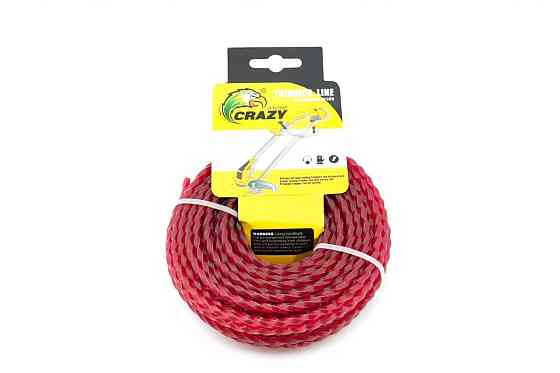 Волосінь мотокоси Ø4,0mm, 15 метрів (косичка, червона) YLA Мукачево