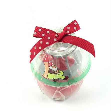 Свічка в скляній банці "Гном заснув під грибом", 6x9 см. Рівне