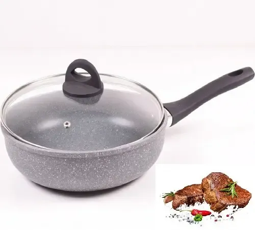 Сковорода алюминиевая Benson BN-493 с крышкой 28см мраморное покрытие Коломия