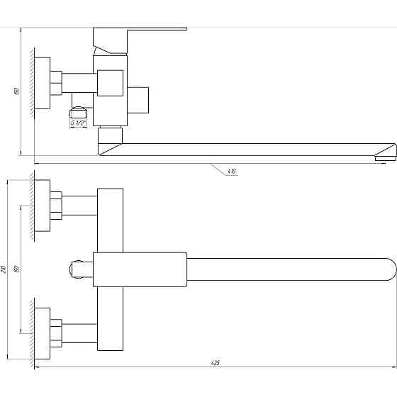 Змішувач для ванни Globus Lux SICILIA SBQ-208L Київ