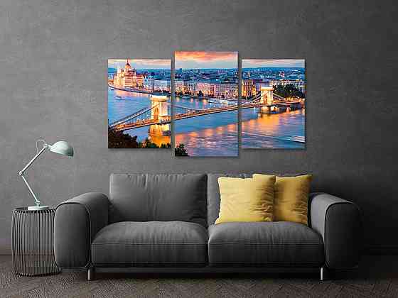 Модульная картина в гостиную / спальню  Будапештський міст Art-631_3 70x130 см Киев