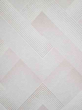 Шпалери вінілові на флізеліні Sintra Simmetria метрові геометрія фігури смуги бежеві золотисті 524503 Київ