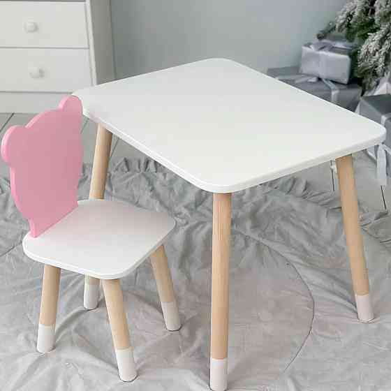 Деревянный комплект детский столик и стульчик, красивая детская мебель для развития творчества и игр малышу Киев