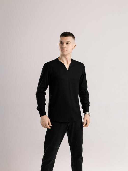 Сорочка чоловіча з довгим рукавом чорна Pobedov Horizon Київ - фото 1