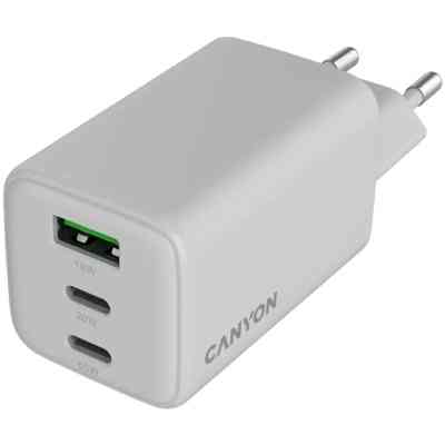 Зарядное устройство Canyon CU65ACC GaN 65W 2xPD 1xQC EU White (CNS-CUW65ACC) Винница