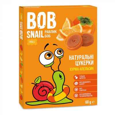 Цукерка Bob Snail Равлик Боб Хурма-Апельсин, 60 г (4820219343202) Вінниця