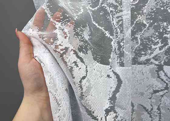Тюль VR-Textil 2004т Жаккард мрамор Белый 400х120 см (42-1027) Киев