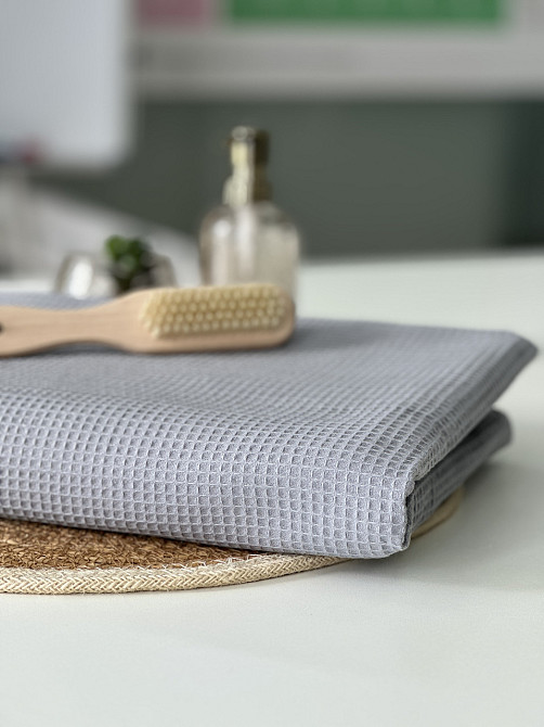 Вафельний рушник Ideal Textile 100х150 см 220 г/м2 (56861026) Сірий Чернівці - фото 4