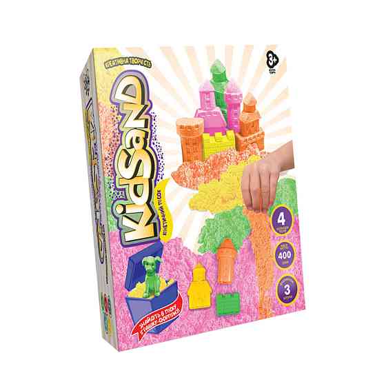 Набір креативної творчості "Кінетичний пісок "KidSand" KS-04-02U коробка 400 г Вінниця