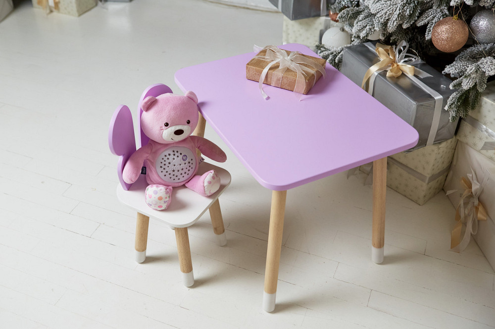 Дитячий стіл і стілець "Метелик" фіолетово-білі Київ - фото 10