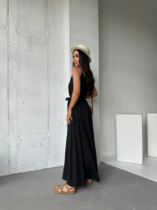 Жіночий літній сарафан максі "Charlotte" оптом | Норма і батал Чорний, 42-44 Київ - фото 6