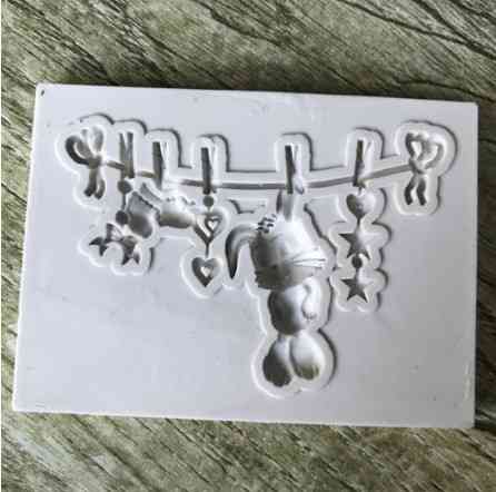 Молд силиконовый Заяц маленький 75 на 54 мм серый Киев