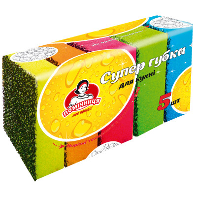 Губки кухонні Помічниця Супер губка 5 шт. (4820164965214) Вінниця - фото 1