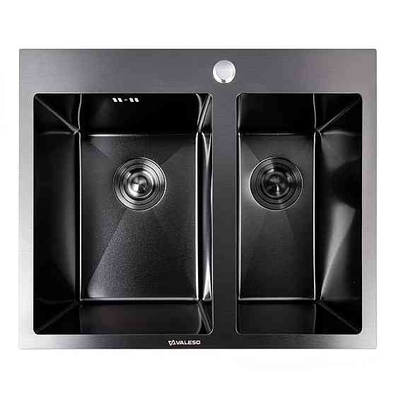 60*50D Мийка PVD чорна Valeso Handmade (велика/мала чаша, 3,0/0,8) Коломыя