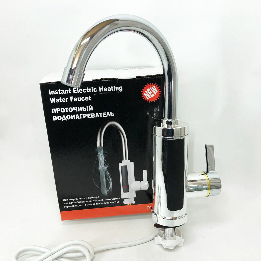 Кран змішувач з підігрівом води Delimano, Водонагрівач нижнє підключення, Побутовий кран з підігрівом ZY-87 Львів - фото 18