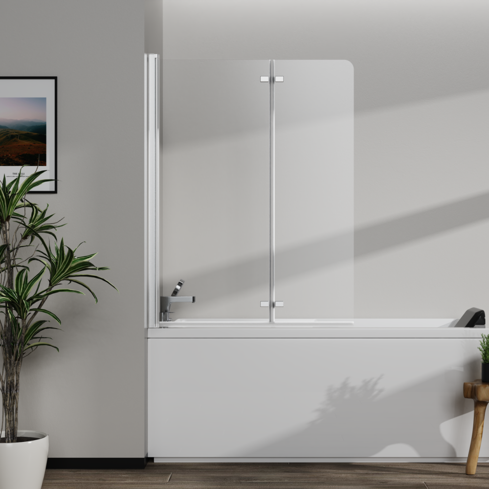 Стеклянная шторка для ванны AVKO Glass RDW02-J2 60+40x140 Silver Киев - изображение 2