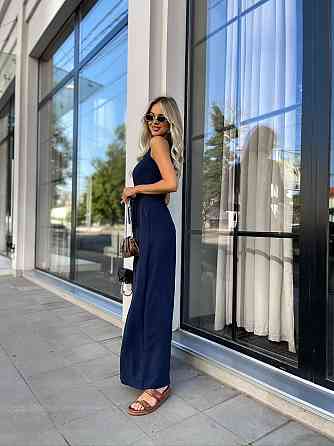 Жіночий комбінезон з широкими брюками "Vita" оптом | Норма і батал Темно-синій, 46-48 Київ