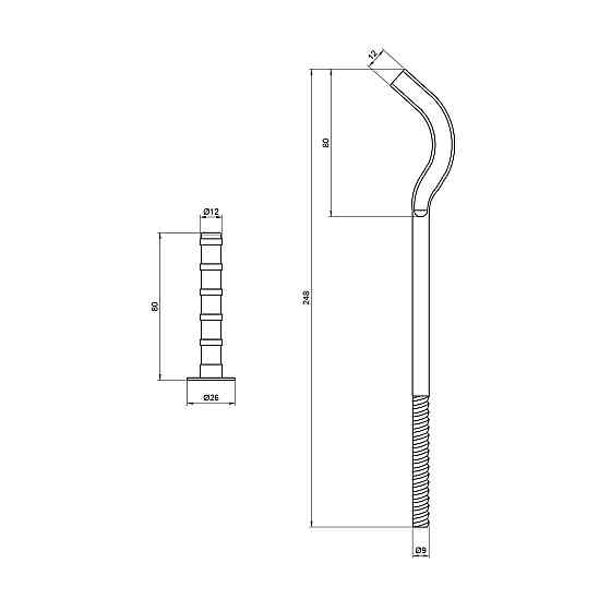 Крепеж Thermo Alliance Standart на чугунный радиатор 10х250 мм SD113250 Киев
