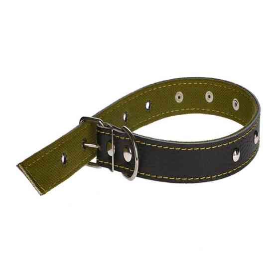 Нашийник 4071 30мм "Економ" подвійний "х/б+шкіра" прикрашений Вінниця