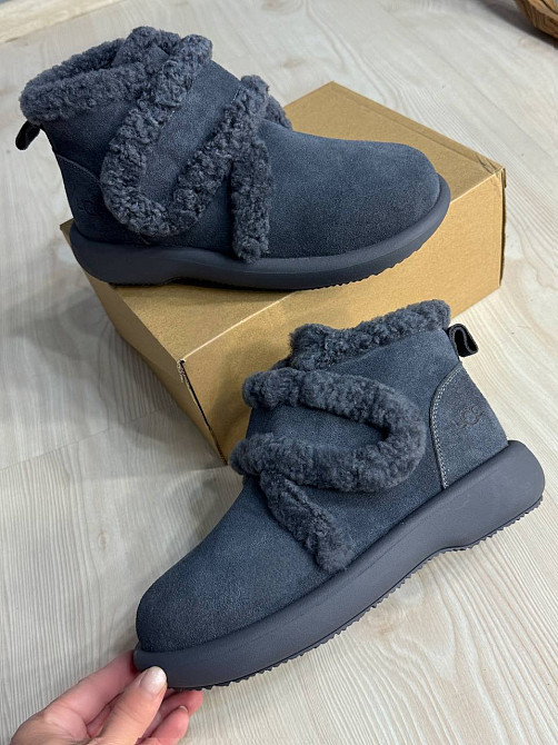 Черевики жіночі Hengji 13-9 уггі замшеві на хутрі з опушкою сірі, 40, 25 см Київ - фото 14