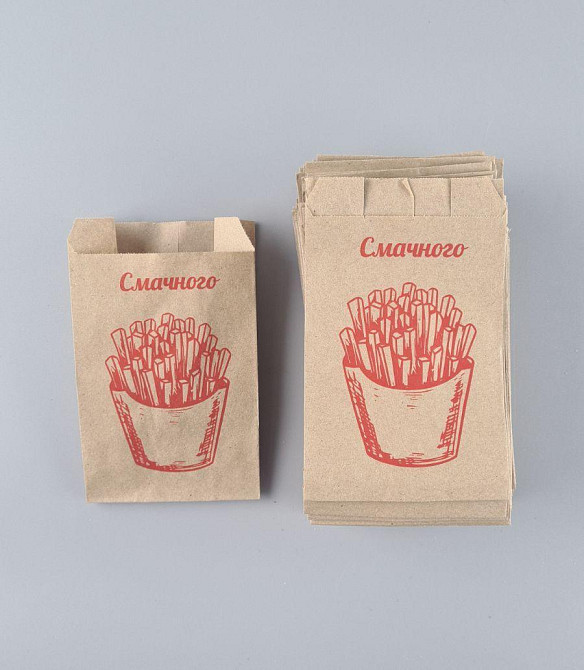 Паперові пакети саше крафт бурей, 90х50х150, 50 г/м2, друк ФРІ (100 шт.) Харків - фото 1