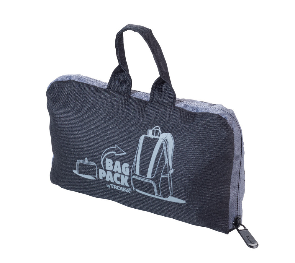 Рюкзак складной Troika Bagpack 12л Черный Киев - изображение 1