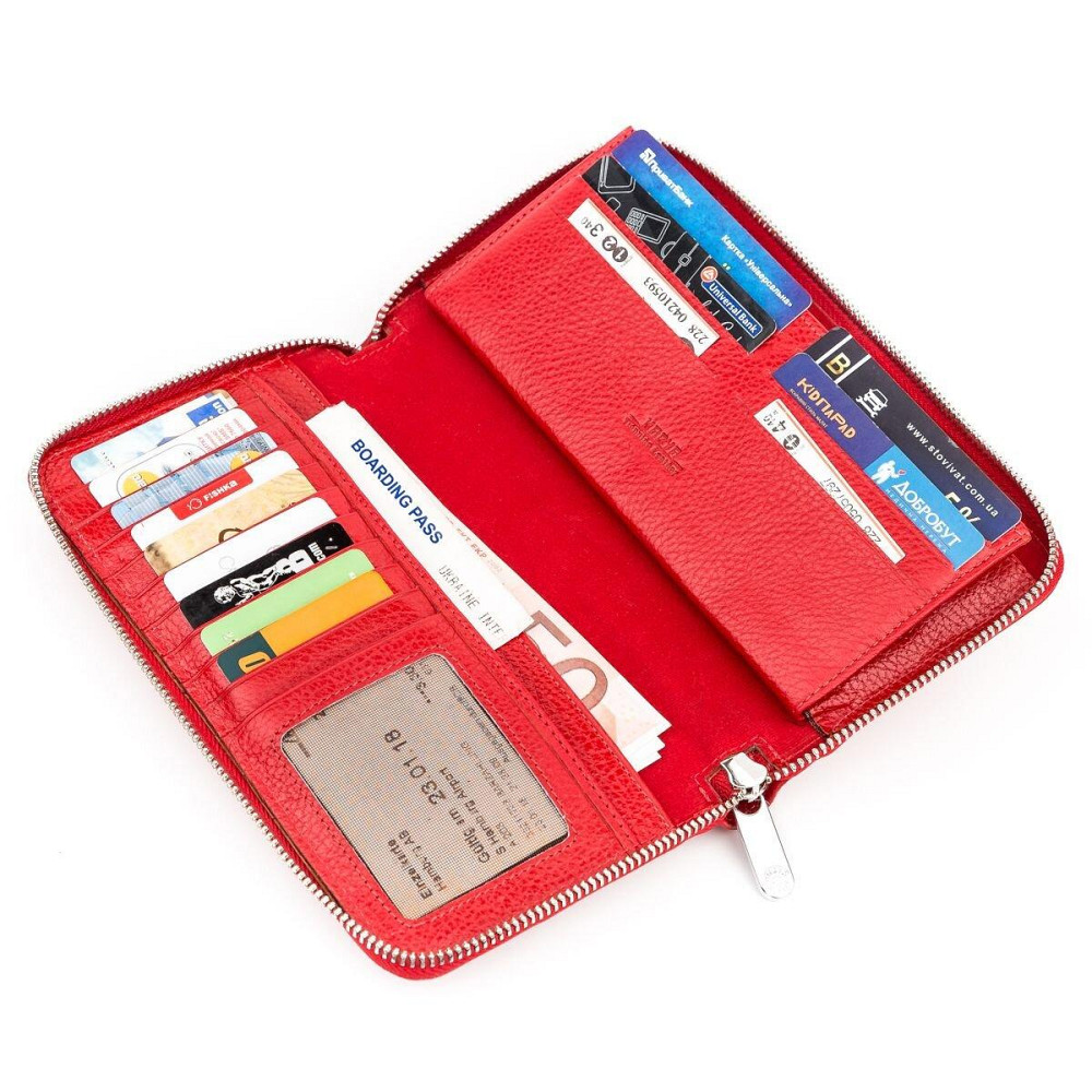 Гаманець-клатч жіночий шкіряний Червоний (KARYA) Київ - фото 3