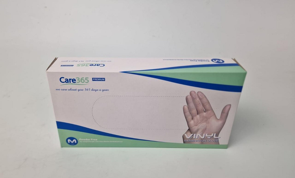 Рукавиці Вініл білі (100 шт.) розмір M CARE 365 (1 пачка) Харків - фото 3