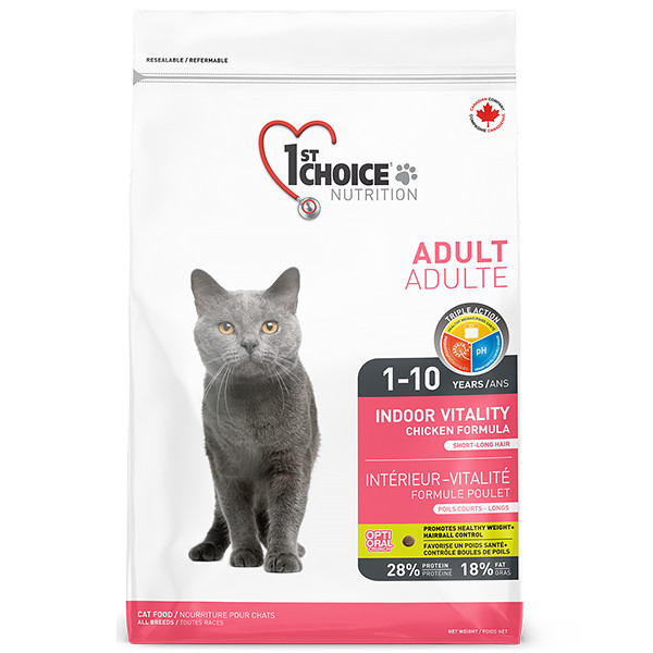 1st Choice Adult Indoor Vitality Chicken ФЕСТ ЧОЙС КУРИЦА ВИТАЛИТИ сухой суперпремиум корм для котов Киев - изображение 1